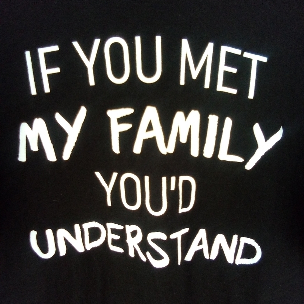 Men's Novelty Black T Shirt Plus Size 2X Dysfunctional Family Funny Unisex